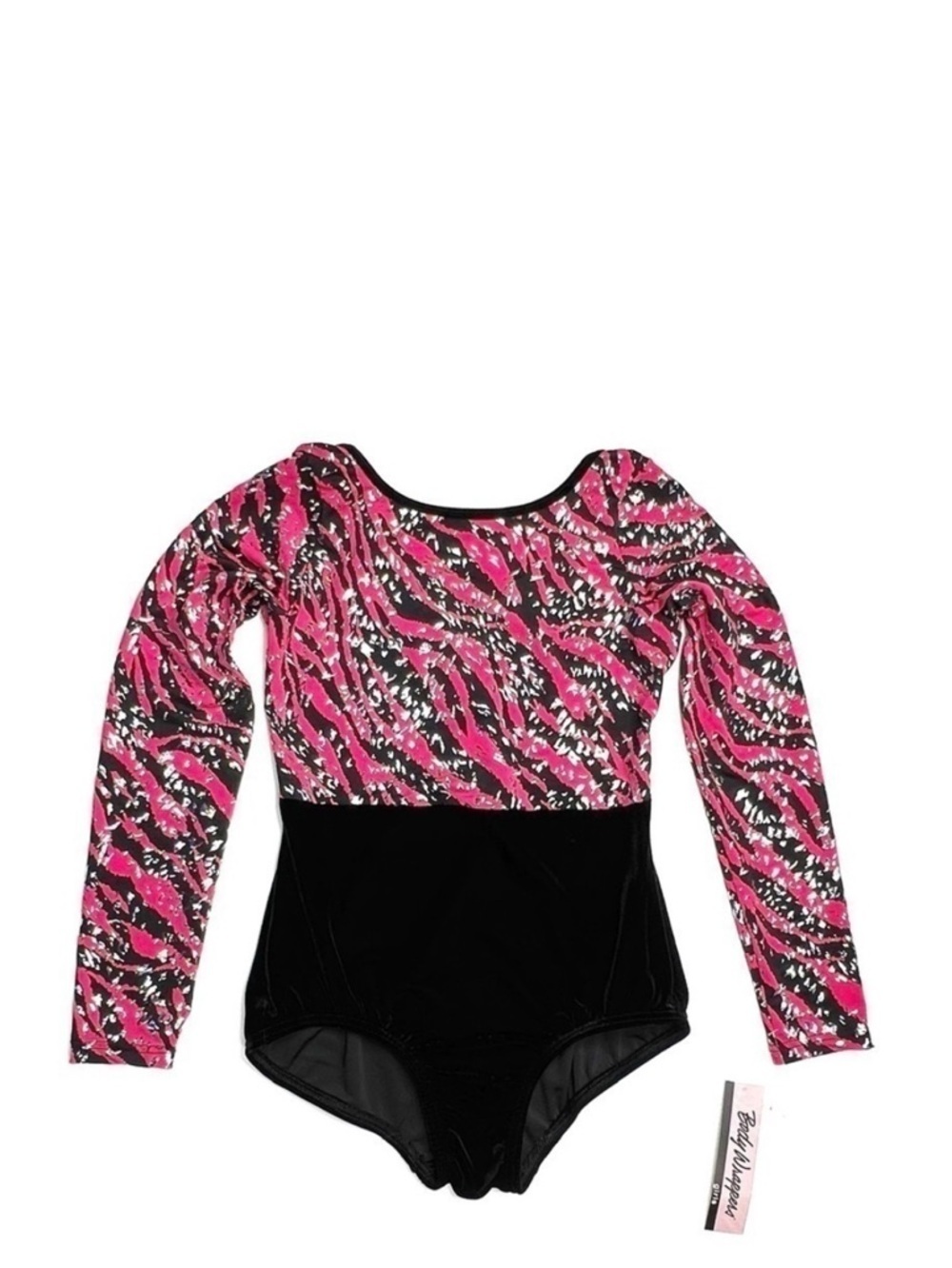 Body Wrappers Gymnastics Leotard Girl’s Size 16 Zebra Pink Black Silver New NWT